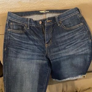 Cuffed jean shorts